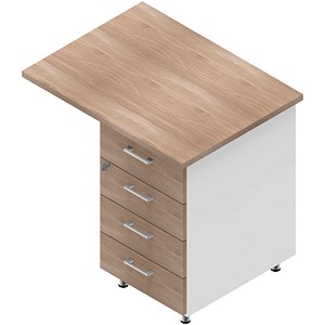 Quadrifoglio Standcontainer weiß, ulme 4 Auszüge Kunststoff-Stangengriff weiß 80,0 x 60,0 x 75,0 cm