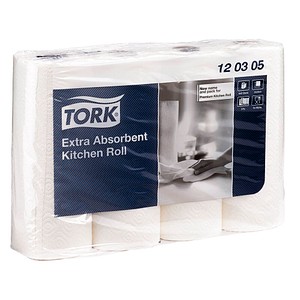 7310791208299 - Tork Premium Küchenrolle 26 x 25 cm Hochweißes und saugstarkes 3-lagiges Küchenkrepp 1 Packung = 4 Rollen