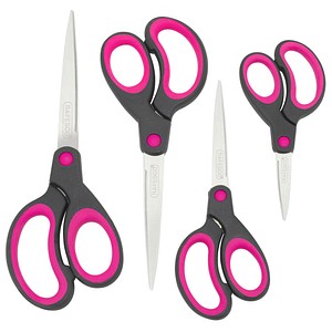 RAPESCO® Scheren-Set 4 Stück Papier/Karton Schwarz/Hot Pink