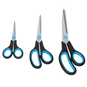4027521527638 - Scheren-Set Easy Grip Edelstahl rostfrei 13 21 25cm schwarz blau 4027521527638 3 Stück