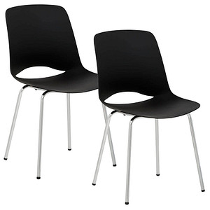 Mayer Besucherstühle 2520_01 schwarz Kunststoff, 2 St.