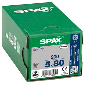 SPAX® Universalschrauben Z2 Senkkopf WIROX 80mm  x 5 mm, 200 St.