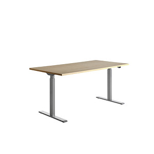 Topstar E-Table elektrisch höhenverstellbarer Schreibtisch ahorn rechteckig, T-Fuß-Gestell grau 160,0 x 80,0 cm