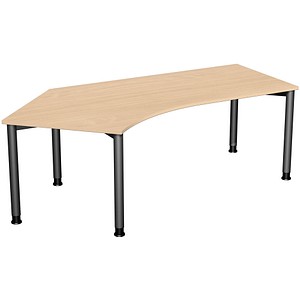 4038933415956 - Speed Office Schreibtisch Freiform Buche 2166 (B) x 1130 (T) x 800 (H) mm MFC (Melaminbeschichtete Spanplatte) 4038933415956 - Speed Office Schreibtisch Freiform Buche 2166 (B) x 1130 (T) x 800 (H) mm MFC (Melaminbeschichtete Spanplatte)