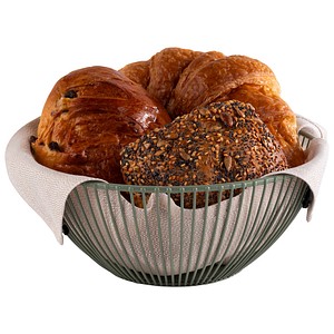 4004133304710 - Brotkorb SVART grün (smoke grün) B20cm H8cm L20cm Metall Lebensmittelaufbewahrungsbehälter Ø 20 cm H 8 cm