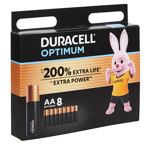 8 DURACELL Batterien Optimum Mignon AA 1,5 V