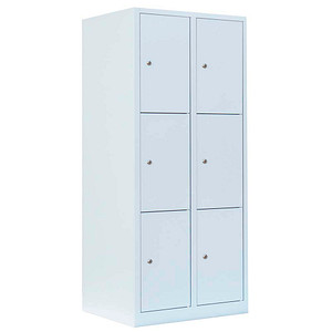 4061815519114 - Schließfachschrank signalweiß 523327 6 Schließfächer 800 x 500 x 1800 cm 4061815519114 LÜLLMANN