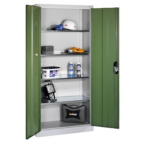 CP Metallschrank 08920-00 S10115 lichtgrau, rededagrün 93,0 x 40,0 x 195,0 cm, aufgebaut, 1 St.