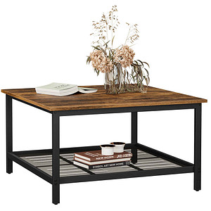 0194343010991 - Couchtisch 45cm (H) 80x80cm (BxT) quadratisch braun schwarz 0194343010991 VASAGLE 0194343010991 - Couchtisch 45cm (H) 80x80cm (BxT) quadratisch braun schwarz 0194343010991 VASAGLE