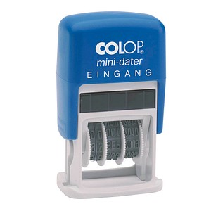 9004362302186 - COLOP Datumstempel mit Text Eingang Mini-Dater S 160 L selbstfärbend blau rot