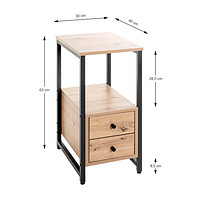 HAKU Möbel Beistelltisch Holz bergen-eiche 30,0 x 40,0 x 63,0 cm >>  büroshop24
