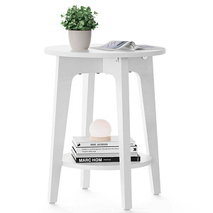 0194343036571 - Songmics - vasagle Beistelltisch Sofatisch Kleiner runder Tisch für Wohnzimmer 40 x 50 cm Holzspanplatte Nachttisch für kleine Räume mit unterer