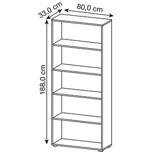 4032062013830 - Matrix Melaminharzbeschichtete Spanplatte Aktenschrank 4 Fachböden 800 x 330 x 1880 mm Braun Ahorn