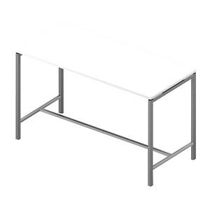 8056039559110 - Stehtisch Creo CRTR0180 3DTF 107cm (H) 180x80cm (BxT) rechteckig weiß   silber 8056039559110 Quadrifoglio