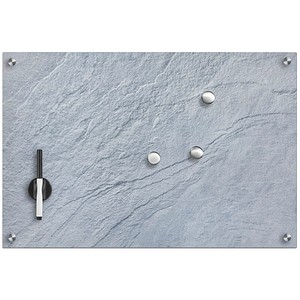 Zeller Glas-Magnettafel 60,0 x 40,0 cm Schiefer grau
