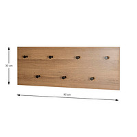 HAKU Möbel Wandgarderobe 37142 eiche Holz 7 Haken 80,0 x 30,0 cm