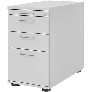 HAMMERBACHER Solid SC40 Standcontainer lichtgrau 4 Auszüge Stahl-Bügelgriff silber 42,8 x 80,0 x 72,0 – 76,0 cm