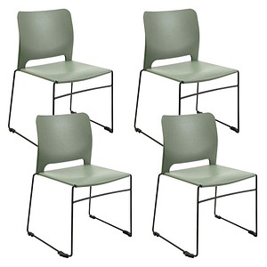 4 Topstar Besucherstühle Visit Lite RE100OO olivgrün Kunststoff