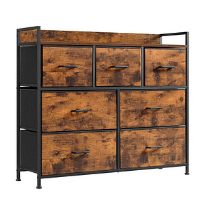 0194343030418 - Songmics - Kommode 7 Stoffschubladen Metallgestell Industrie-Design - vintagebraun-schwarz