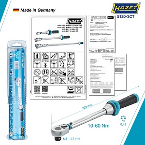4000896218905 - Drehmomentschlüssel 12? 5120-3CT 10 - 60 Nm 4000896218905 Hazet 4000896218905 - Drehmomentschlüssel 12? 5120-3CT 10 - 60 Nm 4000896218905 Hazet