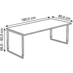 4044917428010 - Schreibtisch 1145141 manuell höhenverstellbar 68-82cm (H) 180cmx80cm (BxT) rechteckig weiß Silber 4044917428010 Kerkmann 4044917428010 - Schreibtisch 1145141 manuell höhenverstellbar 68-82cm (H) 180cmx80cm (BxT) rechteckig weiß Silber 4044917428010 Kerkmann