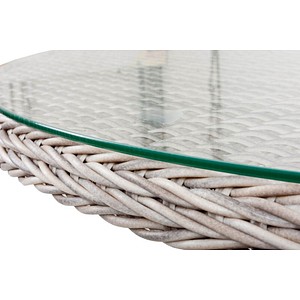4041908110817 - Glastisch rund 111cm Garten Terrasse Balkon Tisch Esstisch Möbel Rattan Optik 4041908110817 - Glastisch rund 111cm Garten Terrasse Balkon Tisch Esstisch Möbel Rattan Optik