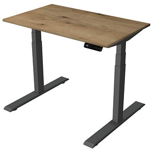 Kerkmann Smart office elektrisch höhenverstellbarer Schreibtisch eiche rechteckig, T-Fuß-Gestell grau 100,0 x 60,0 cm