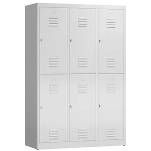 4061815857506 - Spind ClassiX lichtgrau X-523230 6 Schließfächer 1185 x 500 x 1800 cm  4061815857506 LÜLLMANN