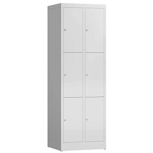 4061815856721 - Schließfachschrank ClassiX lichtgrau X-520320 6 Schließfächer 590 x 500 x 1800 cm 4061815856721 LÜLLMANN