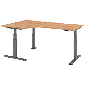 4032062307090 - HAMMERBACHER VXDSM82 elektrisch höhenverstellbarer Schreibtisch asteiche L-Form T-Fuß-Gestell grau 2000 x 1200 cm 4032062307090 - HAMMERBACHER VXDSM82 elektrisch höhenverstellbarer Schreibtisch asteiche L-Form T-Fuß-Gestell grau 2000 x 1200 cm
