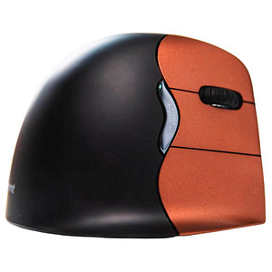 Bakker und Elkhuizen Vertikalmaus Evoluent 4 BNEEVR4SW, 6 Tasten, kabellos USB-Funk, Rechtsh., ergonomisch, klein, hohe Aufl., optisch, schwarz braun