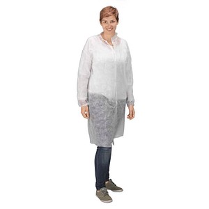 Image of AKTION: franz mensch unisex Schutzkittel weiß Größe L 10 St.