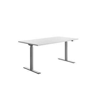 Topstar E-Table elektrisch höhenverstellbarer Schreibtisch weiß rechteckig, T-Fuß-Gestell grau 160,0 x 80,0 cm