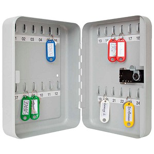 WEDO Schlüsselkasten lichtgrau mit 24 Haken, Zahlenschloss, 18,6 x 9,4 x 25,0 cm, 1 St.