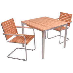 4041908134547 - Sitzgruppe DENVER 10 silber Holz Metall 3-teilig 4041908134547 Garden Pleasure