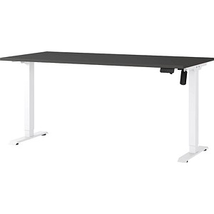 4005949802650 - GERMANIA Boras höhenverstellbarer Schreibtisch grafit rechteckig T-Fuß-Gestell weiß 1600 x 800 cm
