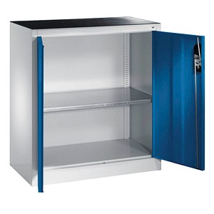 4064615134501 - Werkstatt-Beistellschrank mit Flügeltüren Breite x Tiefe 930 x 400 mm lichtgrau   enzianblau C+P