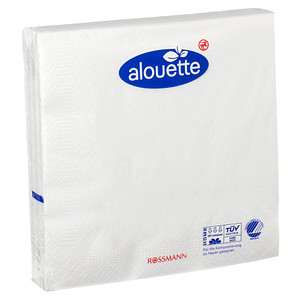 4305615342696 - alouette Servietten weiß 3-lagig 165 x 165 cm 30 St