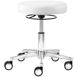 myXPERT - Maxi Tellersitz Arbeitshocker weiß Kunstleder