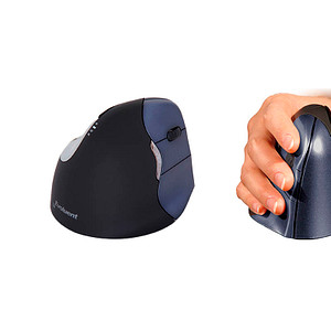 BAKKER ELKHUIZEN Evoluent 4 Wireless Ergonomic Mouse - Right Hand - Blue/Black