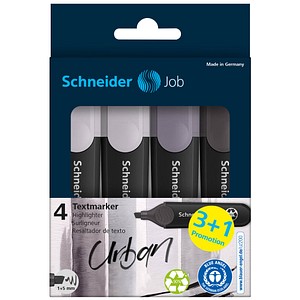 4004675186416 - Textmarker Job 50-115174 Pack 4-farbig sortiert 1-5mm Keilspitze 4004675186416 3 Stück