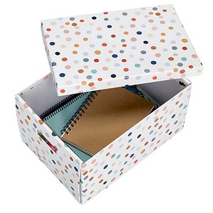 4003368144757 - Aufbewahrungsbox 14475 Karton weiß mit Punkten 4003368144757 Zeller
