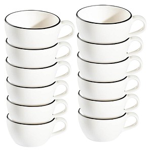 8680502090987 - 12 Cappuccinotasse Modest Black Alzar weiß 02 l 8680502090987 12 Stück
