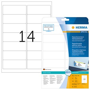 350 HERMA Adressetiketten 10016 weiß 99,1 x 38,1 mm