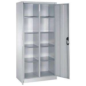 4064615116071 - Materialschrank aus Stahlblech 8 Fachböden HxBxT 1950 x 930 x 500 mm lichtgrau C+P 4064615116071 - Materialschrank aus Stahlblech 8 Fachböden HxBxT 1950 x 930 x 500 mm lichtgrau C+P