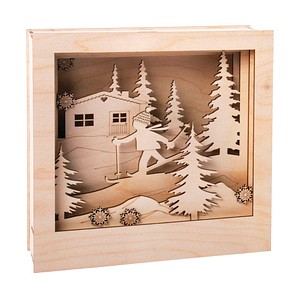 Holzbausatz 3D-Motivrahmen Skiläufer