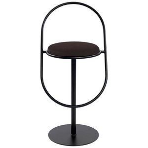 3660141960419 - meet by Paperflow Barhocker Saturne mit Rückenlehne Sitzhöhe 765 mm gepolstert zu 100 % recycelbar Kunstlederbezug schwarz Gestell schwarz