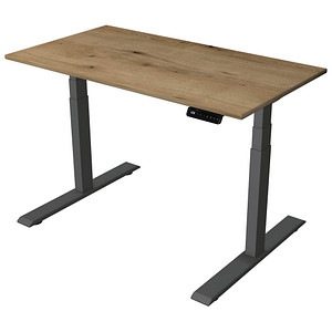 Kerkmann Smart office elektrisch höhenverstellbarer Schreibtisch eiche rechteckig, T-Fuß-Gestell grau 120,0 x 65,0 cm