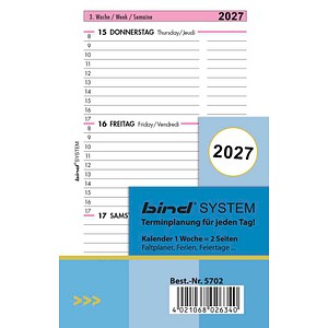 bind Kalendereinlage 2026 Mini (7,9 x 12,5 cm)