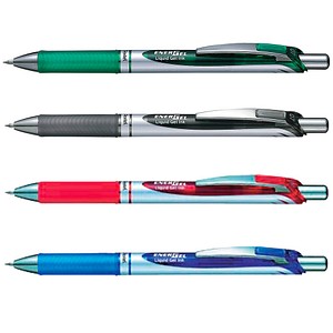 Pentel EnerGel BL77 Gelschreiber schwarz, blau, rot, grün 0,35 mm, Schreibfarbe: farbsortiert, 4 St.